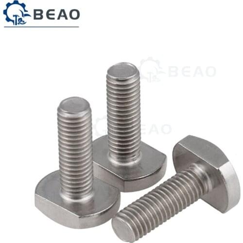 1-10Pcs M5 M6 M8 T Bolts GB37 304 Stainless Steel T Bolt T-Slot Screw Square Bolts T-head Screw