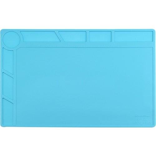 UANME 34x23cm Heat Insulation Silicone Pad Desk Mat Maintenance Platform BGA Soldering Repair Station with 20 cm Scale Ruler