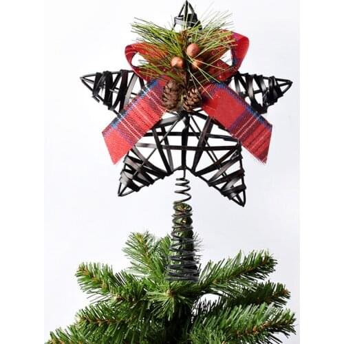 Christmas tree top decoration supplies 20CM wrought iron tree top star decoration props tree head decoration