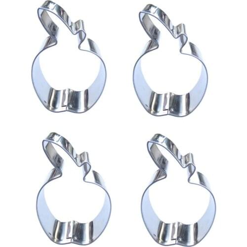 Mini Apple shape 4 piece biscuit cutting molds, baking tools, cake decorating soft candy tools