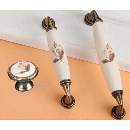 Vintage Knob Drawers Pull Handle Furniture Cupboard Wardrobe Knobs Dresser Door Decorative Kitchen Cabinet Knob Ceramic Button