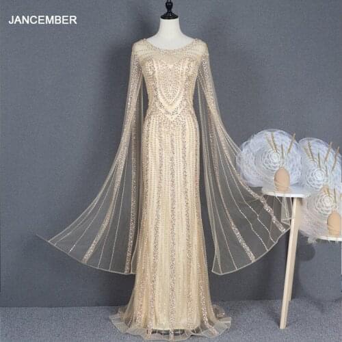 YY253 JANCEMBER High-end Luxury Evening Dress Handmade Beaded Slimming Slim Fit Long Dress Annual Meeting Dinner Host Gown