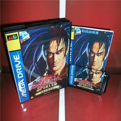 Samurai Spirits Hack Version Japan Cover with Box and Chinese Manual For Sega Megadrive Genesis Video Game Console MD card