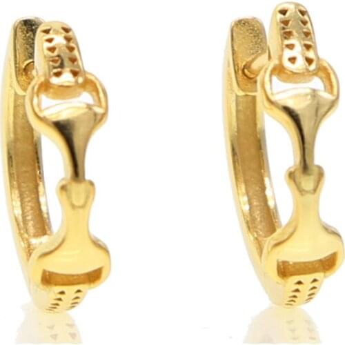 100% 925 sterling silver women ladies horse lover jewelry equestrian delicate dainty classic silver cirlcle earring high quality