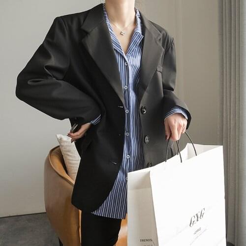New arrival fashion women korean spring OL temperament professional oversized vintage loose single-breasted casual simple suit