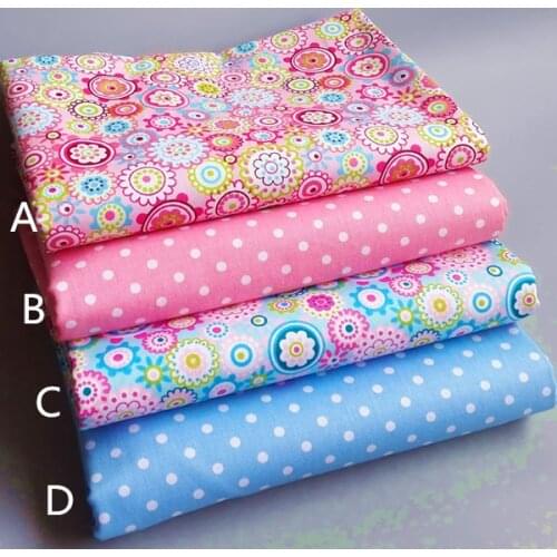 160CM*50CM chic floral dot cotton fabric sewing baby cloth kids bedding linens quilting tecidos patchwork fabric sewing tissue