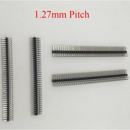 2*40 2x40 2x50 2*50 Pin 80P 100P 1.27mm Pitch Space Double Dual Row Right Angle PCB Male IC Connector Pin Header Strip