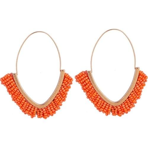 2021 Brincos Manual Rice Bead Earrings More Than Europe And The United States, Japan South Korea Lovely Color Acrylic Pendants