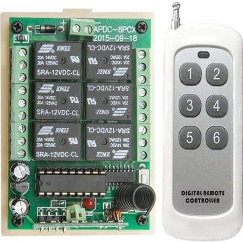 315/433MHZ DC 12V 24V 6CH RF Wireless Remote Control Controller Radio Switch Remote Control System receiver transmitter
