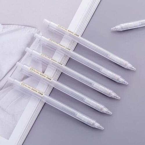 6pcs 0.5/0.7mm Mechanical Pencil Automatic Pencils Stationery Transparent Adorable Kawaii Pen Student Office School Supplies