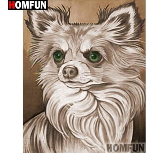 HOMFUN Diy 5d Diamond Painting "Animal dog" Cross Stitch Square Round Diamond Embroidery Handwork Rhinestone Art A27345
