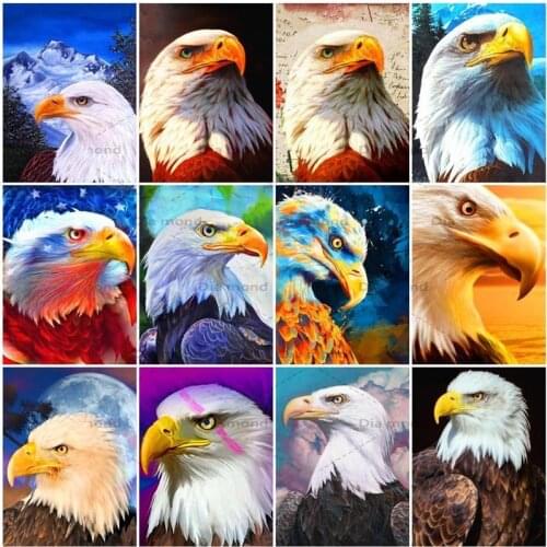 Diamond Embroidery Eagle Mosaic 5D Diamond Painting Eagle Animal Cross Stitch Kits Rhinestones Handicraft Home Decor Gift