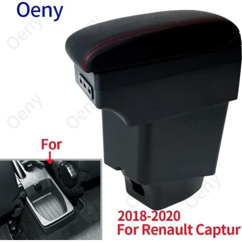 Car Armrest For Renault Captur Armrest box 2018 2019 2020 2021 accessories Storage box with cup holder ashtray USB