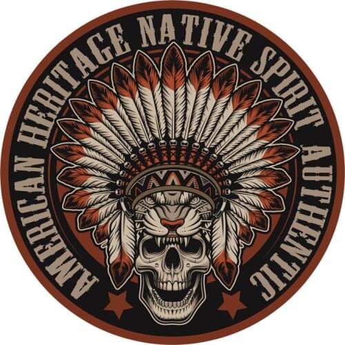 SKULL Eagle feather crest brave badge car motorcycle moto sticker decal #784