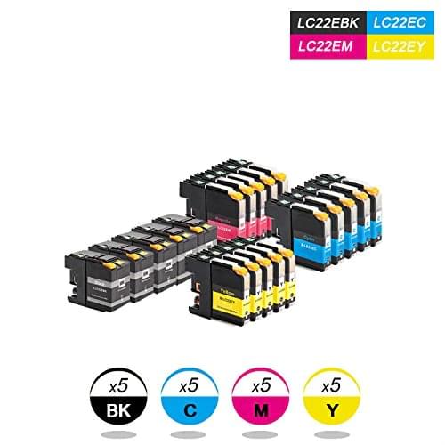 INK WAY INK WAY 25 PACK LC22E LC 22E XXL LC-20E replacement ink for MFC-J5920DW, NON-OEM
