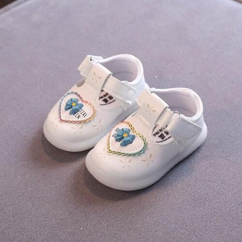 Baby Shoes Girls Princess Shoes 2021 Autumn Anti-kick Toddler Shoes Cartoon Pink Non-slip Shoes Cute Fashion Flats Heart 16-20