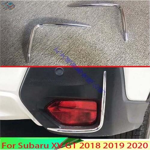 For Subaru XV 2018 2019 ABS Chrome Rear Reflector Fog Light Lamp Trim Bezel Frame Styling Garnish