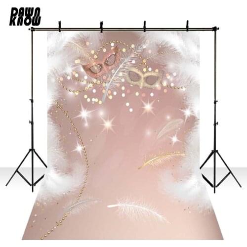 DAWNKNOW Masqueraders Plume Photography Background Backdrop Photocall Celebrate Event Birthday Party Photo Shoot Studio GY257