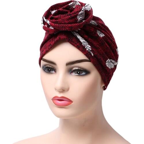 Cotton Print Turban Women Flower Design Turbante Muslim Chemo Cap