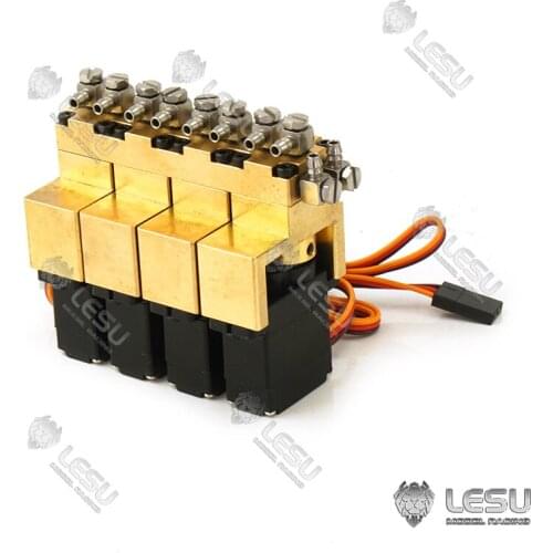 LESU 1/14 Brass 4 Channel Hydraulic Reversing Valve For Radio Control Excavator TAMIYA Dumper Truck TH16603-SMT5
