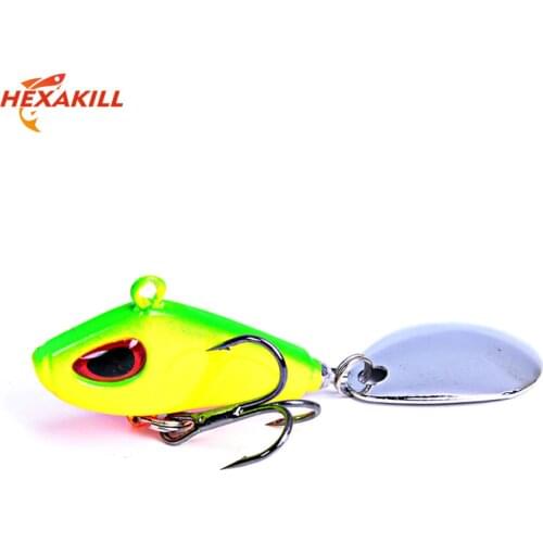 Metal Mini VIB With Spoon Fishing Lure 6/10/16/24g Fly Fishing Trout Spoon Sequins Crankbait Vibration Spinner Sinking Bait