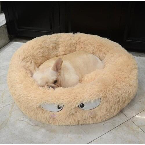 New Warm Fleece Dog Bed Round Pet Lounger Cushion For Small Medium Large Dogs Cat Winter Dog Kennel Puppy Mat Pet Bed