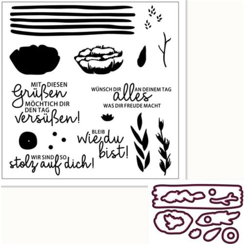 German 2021 New Metal Cutting Dies and Clear Stamps Template For DIY Scrapbook Album Embossed Paper Card Knife Mold