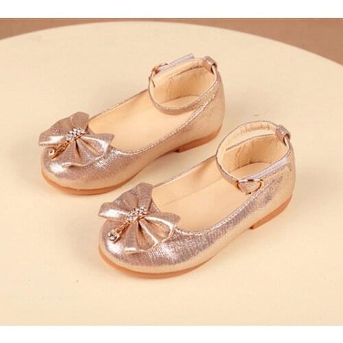 TELOTUNY 2021 New Kids Girls Bowknot Crystal Princess Dance Shoes Shallow Buckle Party Single Shoes Anti-Slip Baby First Walker