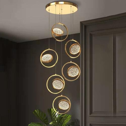 New chandeliers for home kitchen island lighting living room 2021 bedroom bedside Hanging light fixture round rings lamp