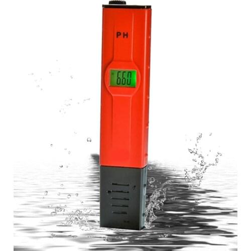 PH Tester Pen Red PH Meter 0-14ph PH Test Pen Temperature Automatic Compensation Industrial High-Precision PH Tester Aquarium