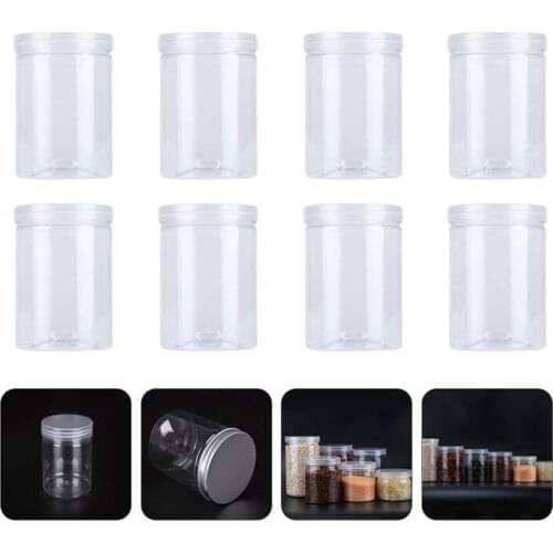 10pcs Plastic Transparent Food Sealed Cans Biscuit Flower Tea Jars (Transaprent)