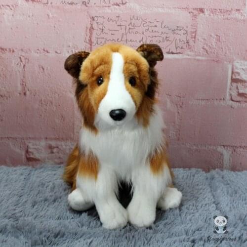 Cute Shetland Sheepdog Plush Dolls Soft Stuffed Animals Dog Model Toy Boys And Girls Birthday Gifts Shop