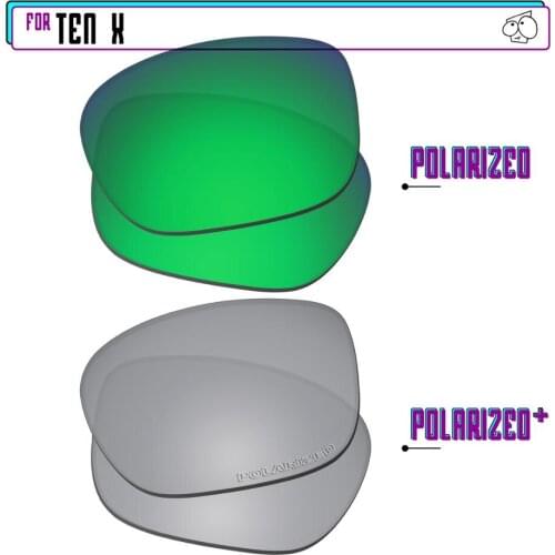 EZReplace Polarized Replacement Lenses for - Oakley Ten X Sunglasses - SilverP Plus-Green P