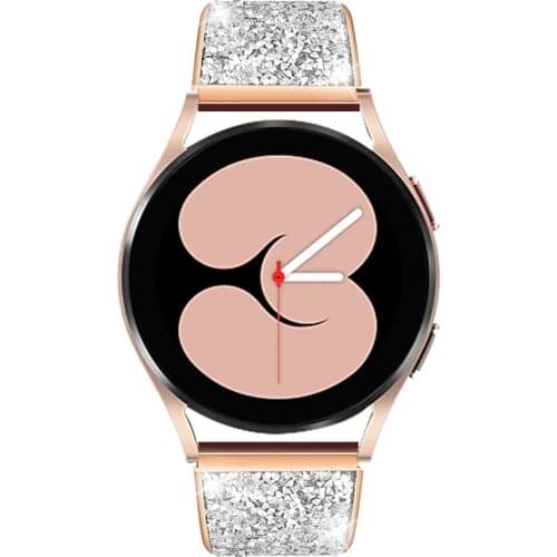 Diamond Stainless Steel Strap for Samsung Galaxy Watch 4 Classic 46mm 42mm/Watch4 44mm 40mm Band Replacement Wristbands Bracelet