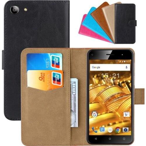 Luxury Wallet Case For Fly Cirrus 4 (FS507) PU Leather Retro Flip Cover Magnetic Fashion Cases Strap