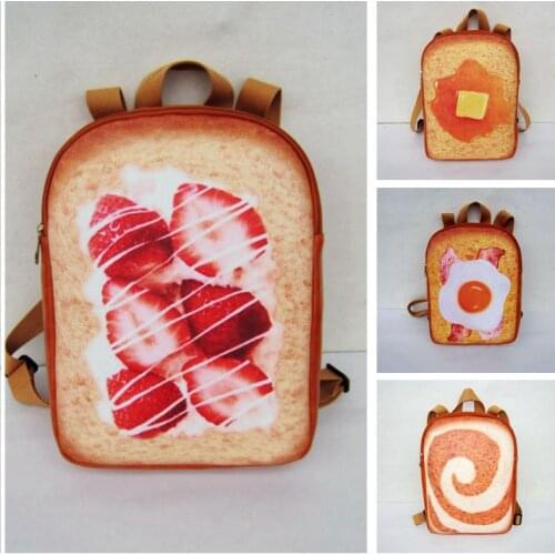 2017 High Quality Pu Fashion Women and Men Backpack Egg Bread Backpack Unisex School Bags Backpacks For Teenage Girls And Boys