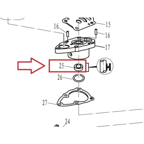 T5-03000202 Oil Seal for Parsun HDX 2-stroke T4 T5 T5.8 Outboard Motor Water Pump Seat