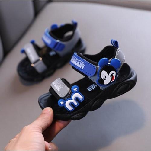 Disney Summer kids sandal Mickey Mouse toddler boys girls sandals orthopedic sport pu leather baby children beach sandals