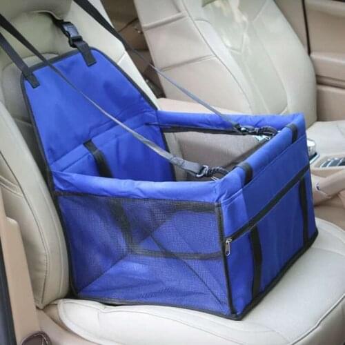 Collapsible Pet Booster Car Seat - Portable Small Dog Cat Car Carrier with Safety Leash and Zipper Storage Pocket