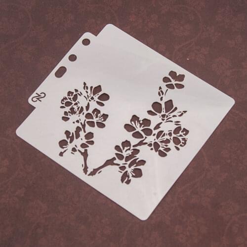Scrapbooking Card Spray Pattern Of Plum Blossom Pre-Drawing Lace Ruler Spray Masking Version Drawing Masking Hollow Out Template