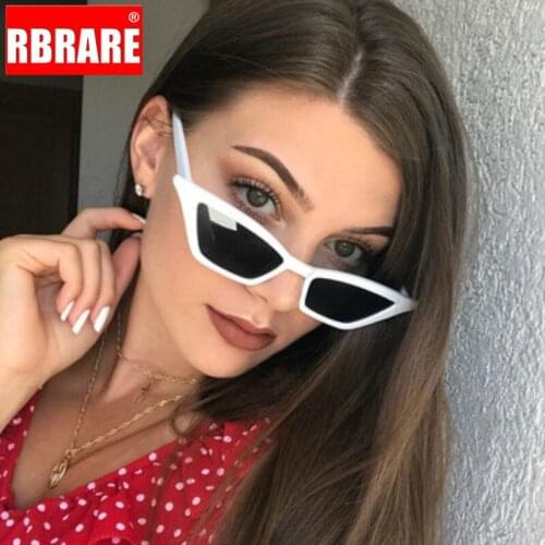 RBRARE New Cat Eye Sunglasses Women Vintage Metal Hinged Sun Glasses Retro Yellow ladies Sunglass Eyewear Female Shades