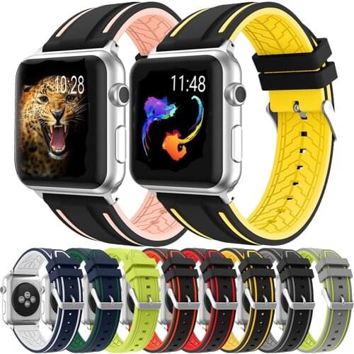 Sport Soft Silicone Strap For Apple Watch Series 5 4 3 2 1 Band 44mm 40mm 42mm 38mm Replacement Strap Wristband For iWatch