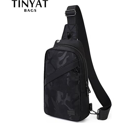 TINYAT Sling bag For 7.9 Camouflage Casual Functional Men Chest Bag Pack dual earphone jack Men Shoulder Messenger Bags Pack Bag