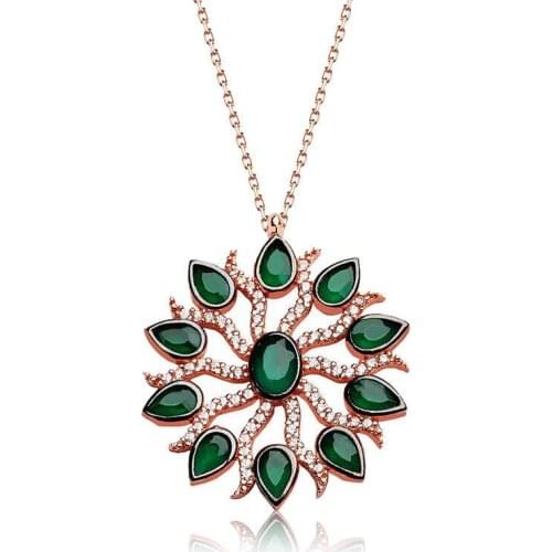 Tevuli 925 Sterling Silver Green Sunglasses Womens Necklace