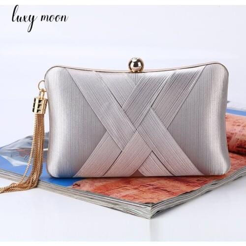 Vintage Tassel Clutch Bag Fashion Silk Lady Evening Bag Banquet Shoulder Bag Women Handbag Dark Green Wedding Purse ZD1112
