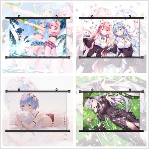 WTQ Re Zero Kara Hajimeru Isekai Seikatsu Ram Rem Echidna Canvas Painting Anime Posters Wall Decor Wall Art Picture Home Decor