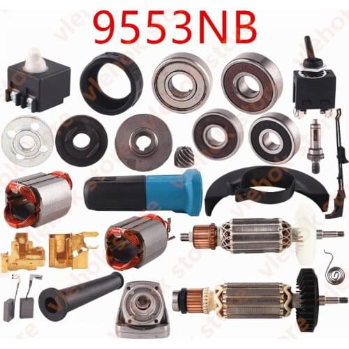 Armature Rotor Stator Field Switch Gearbox Bearing Brushes holder Replace for MAKITA 9553NB Angle grinder Power Tool Accessories