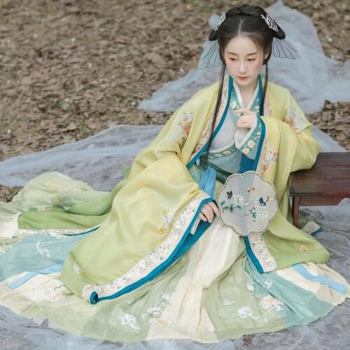 Women Dress Hanfu Suit Oriental Song Dynasty Cosplay Costume Traditional Chinese Clothing Dancewear
