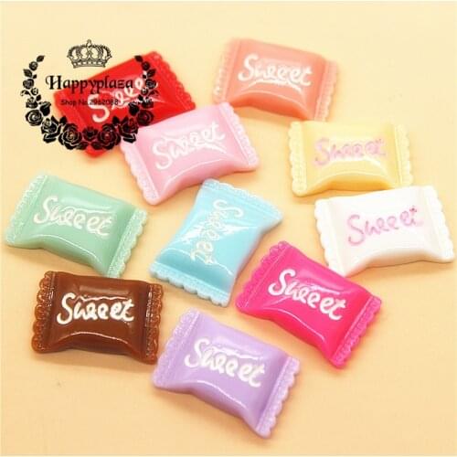 10pcs Resin Flatback Cabochon Sweet Candy Simulation Food Art Supply Decoration Charm Craft,16x23mm