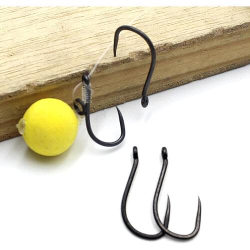 20PCS PTFE Coating Carp Fishing Hook High Carbon Steel Short curved shank Barbless Hook 6/8/10 Carp Fishing Accessories Hooks